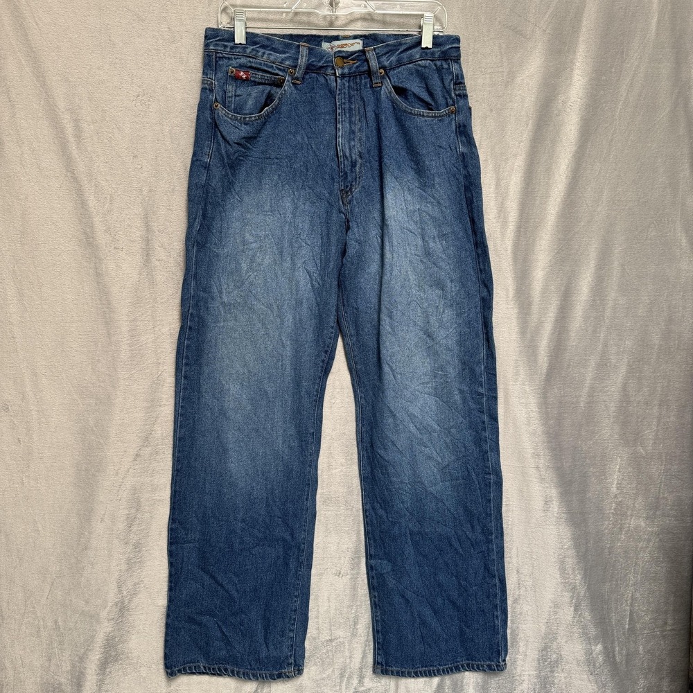 Boarding Pass Jeans Mens 34 Blue Denim Straight Leg‎ Relaxed Fit Baggy Y2K